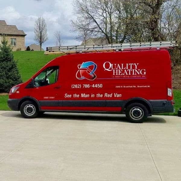 Quality Heating See the Man in the Red Van
